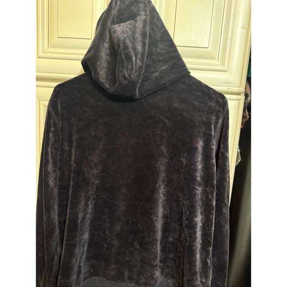 SJB Active Women's Velvet Velour Full Zip Hoodie Sweatshirt Black XL - Picture 6 of 9